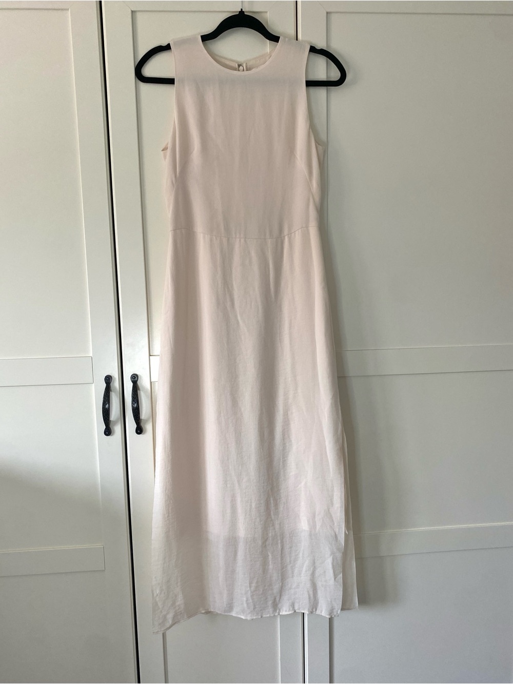 COS Sleeveless Cream Maxi Dress Minimalist Bridal Summer Dress Size 2
